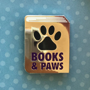 Books & Paws Enamel Pin