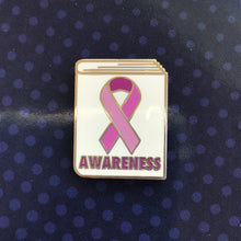 Load image into Gallery viewer, Cancer Awareness Reader Enamel Pin
