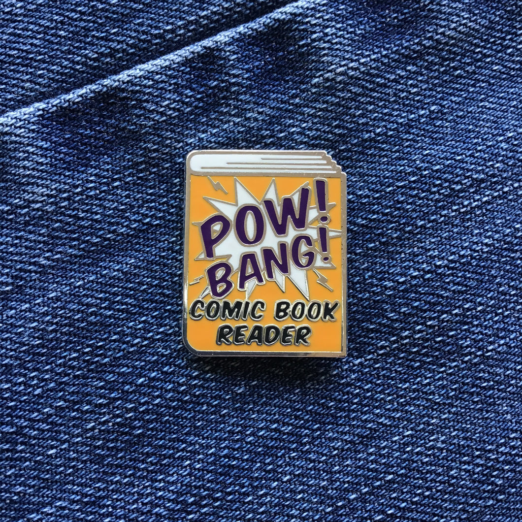 Comic Book Reader Enamel Pin