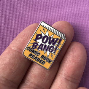 Comic Book Reader Enamel Pin