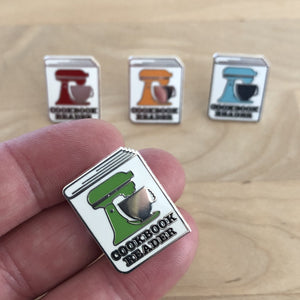 Cookbook Reader Enamel Pin