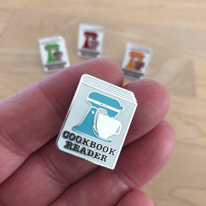 Cookbook Reader Enamel Pin