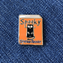 Load image into Gallery viewer, Spooky Stories Reader Enamel Pin
